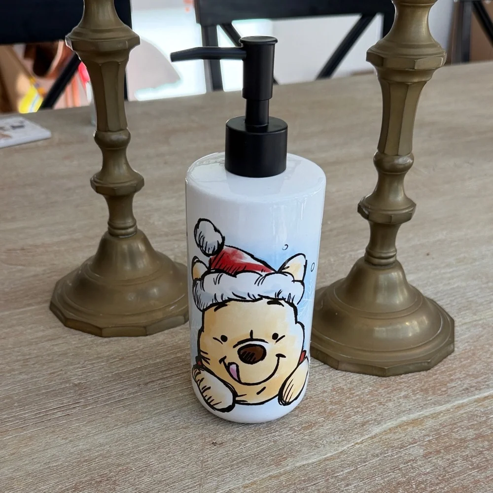 Disney Winnie the Pooh Christmas Soap Dispenser with black pump